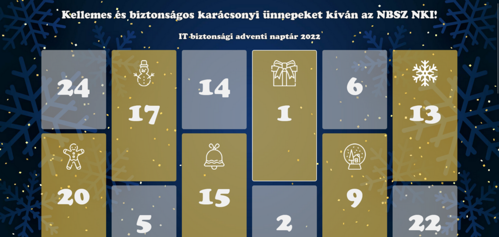 Bontogassunk együtt! – IT biztonsági adventi kalendárium [2022]